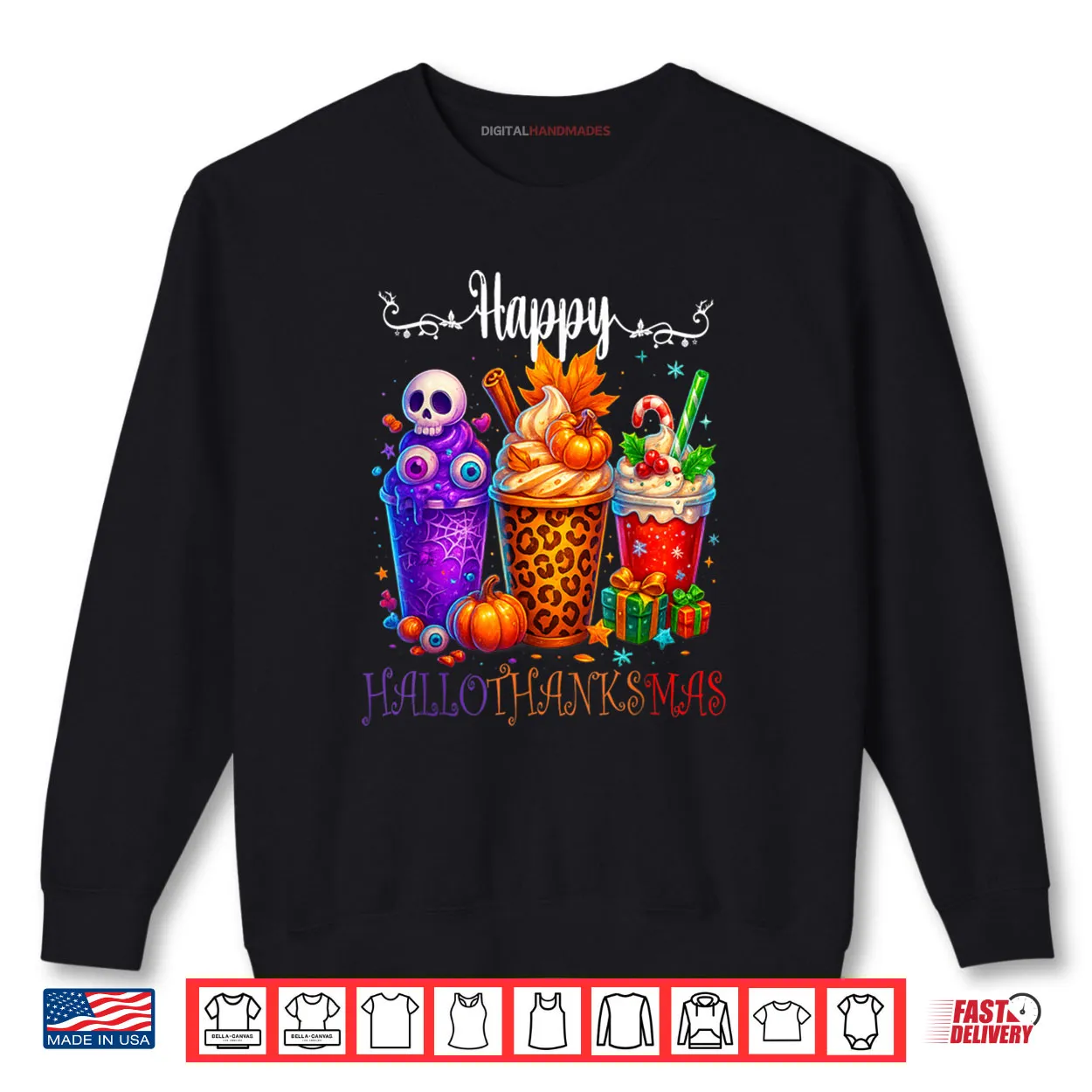 Happy Hallothanksmas Halloween Thanksgiving Christmas Shirt Happy Hallothanksmas Halloween Thanksgiving Christmas Shirt