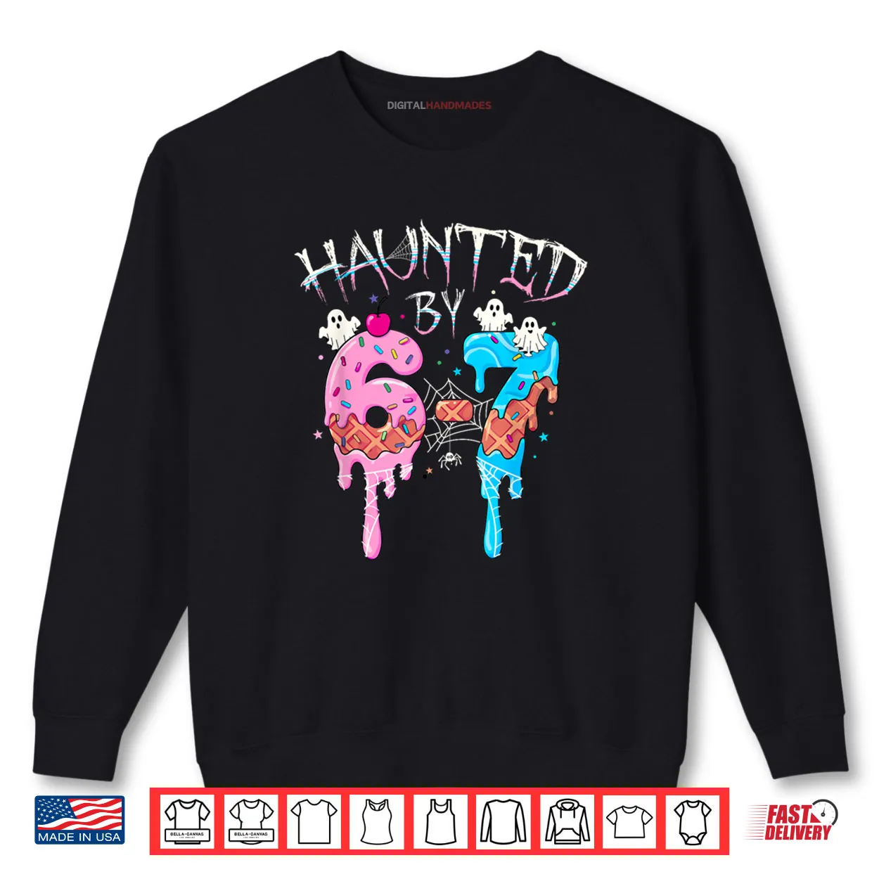 Haunted by 6 7 Halloween Ghost Gen Alpha Meme Ice Cream Drip Shirt Haunted by 6 7 Halloween Ghost Gen Alpha Meme Ice Cream Drip Shirt
