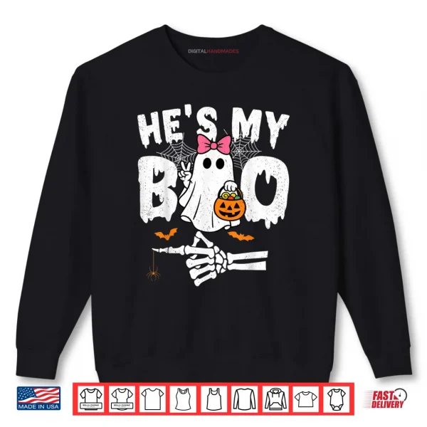 Sweatshirt Hes My Boo Matching Couple Halloween Couples Shirt