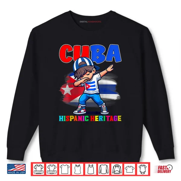 Sweatshirt Hispanic Heritage Month Cuban Flag Cuba Dabbing Shirt