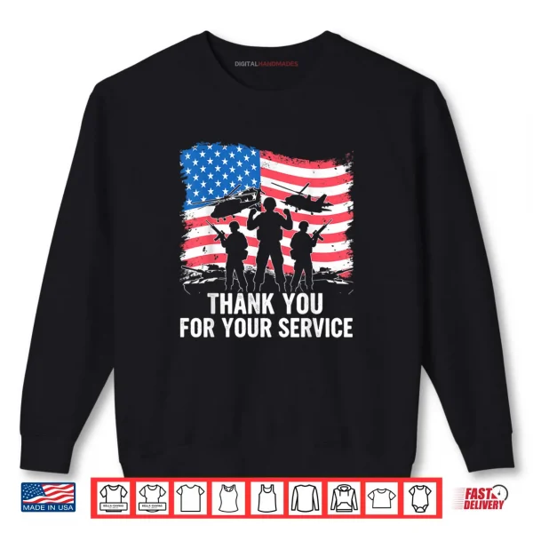 Sweatshirt Honoring Army Veterans American Flag Patriotic Shirt