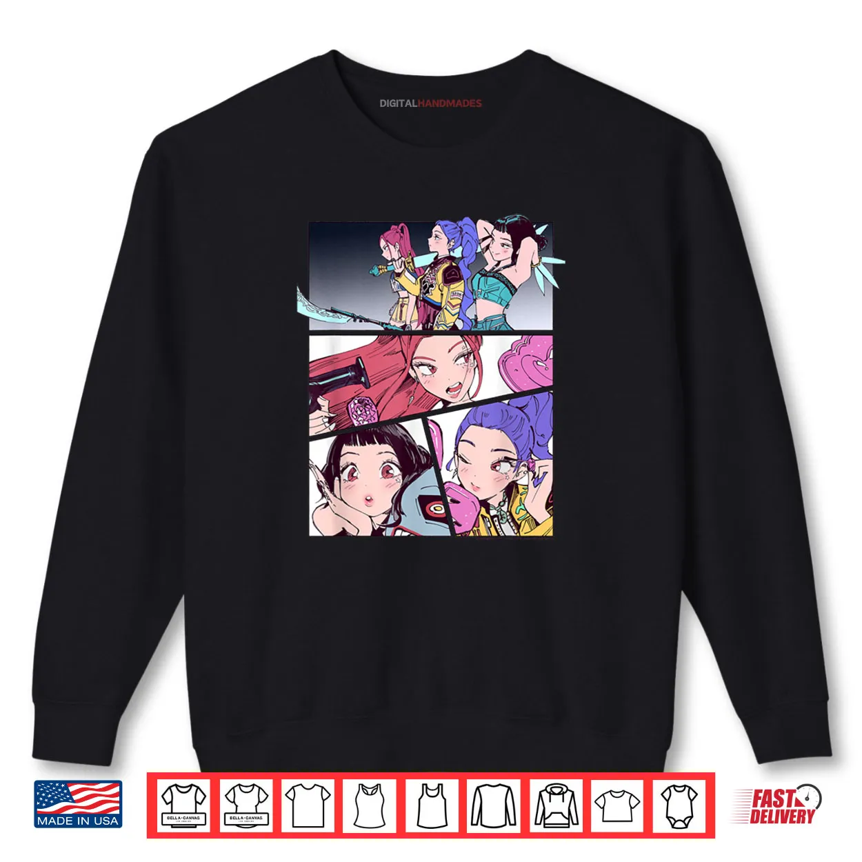 Huntrix Manhwa Panels Poster Halloween Shirt Huntrix Manhwa Panels Poster Halloween Shirt