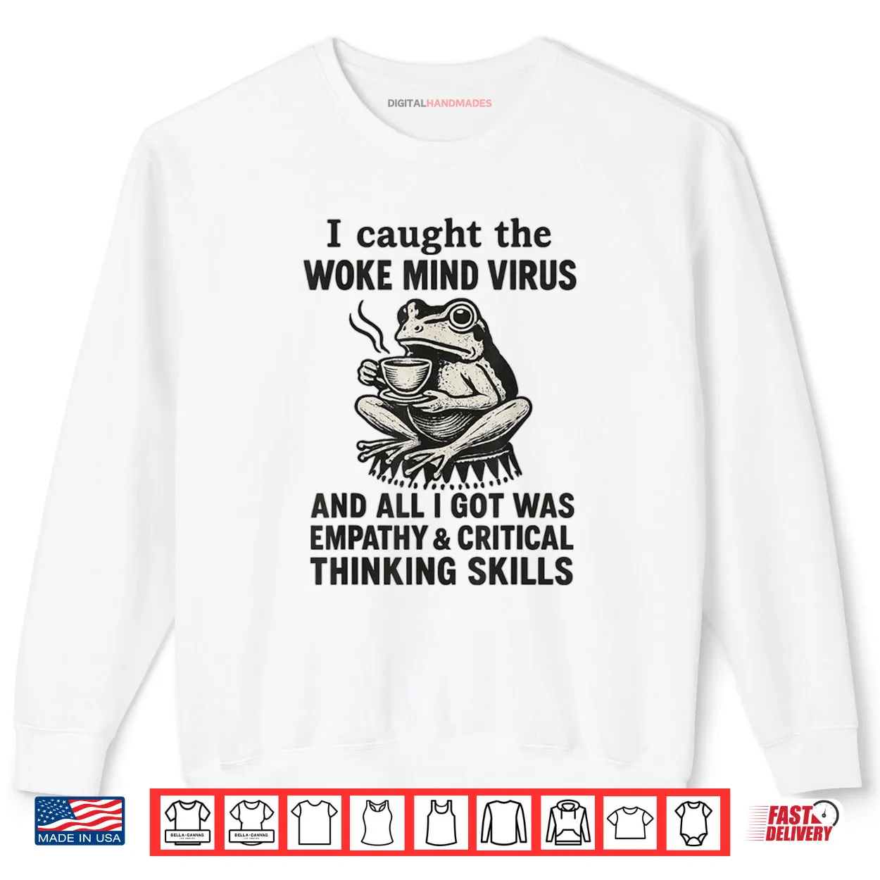 I Caught The Woke Mind Virus No Kings Protest Sign Frog Shirt I Caught The Woke Mind Virus No Kings Protest Sign Frog Shirt