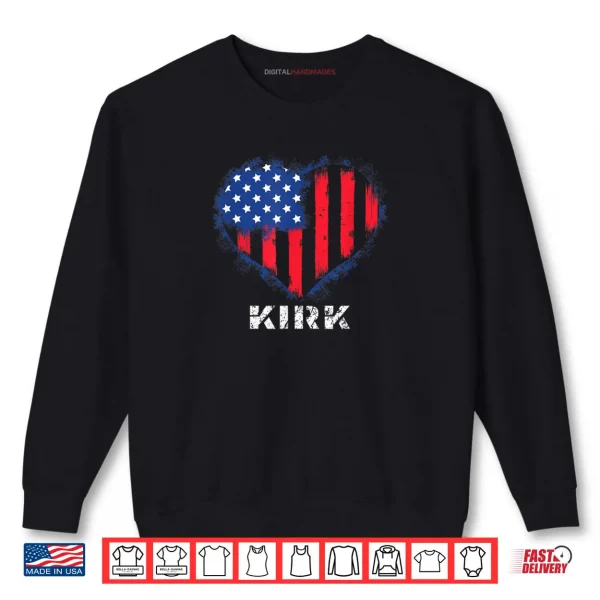 Sweatshirt Kirk USA Flag Heart Shirt