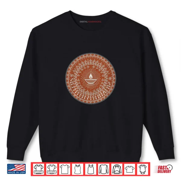 Mandala Warli Diya Shirt 1 Sweatshirt Mandala Warli Diya Shirt
