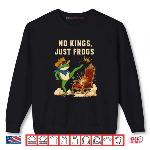 Sweatshirt No Kings Just Frogs Portland Frog Protest Vintage Shirt