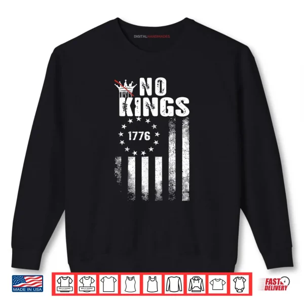 Sweatshirt No Kings Patriotic Men Women Liberty Shirt