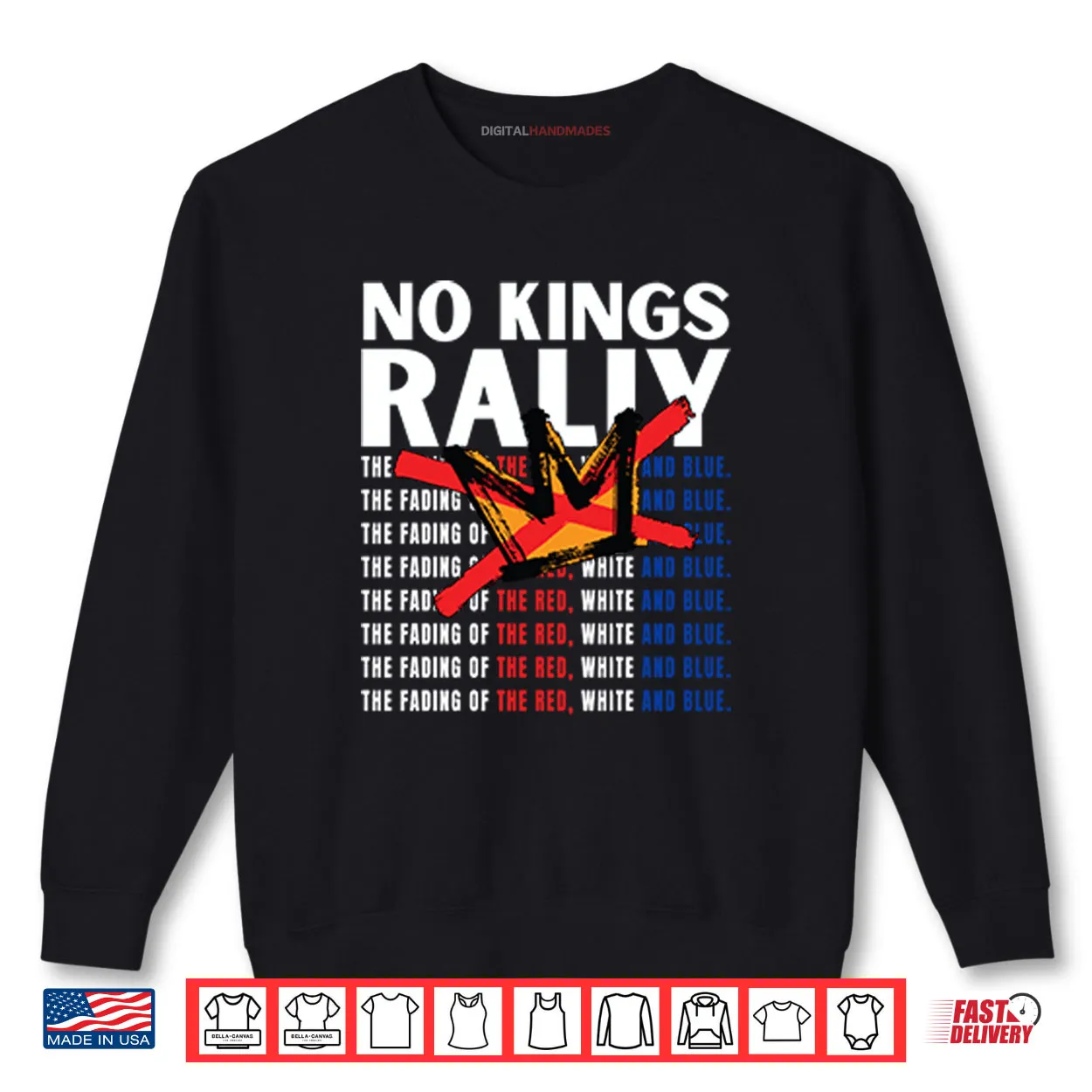 No Kings Rally The Fading Of The Red White And Blue Shirt No Kings Rally The Fading Of The Red White And Blue Shirt