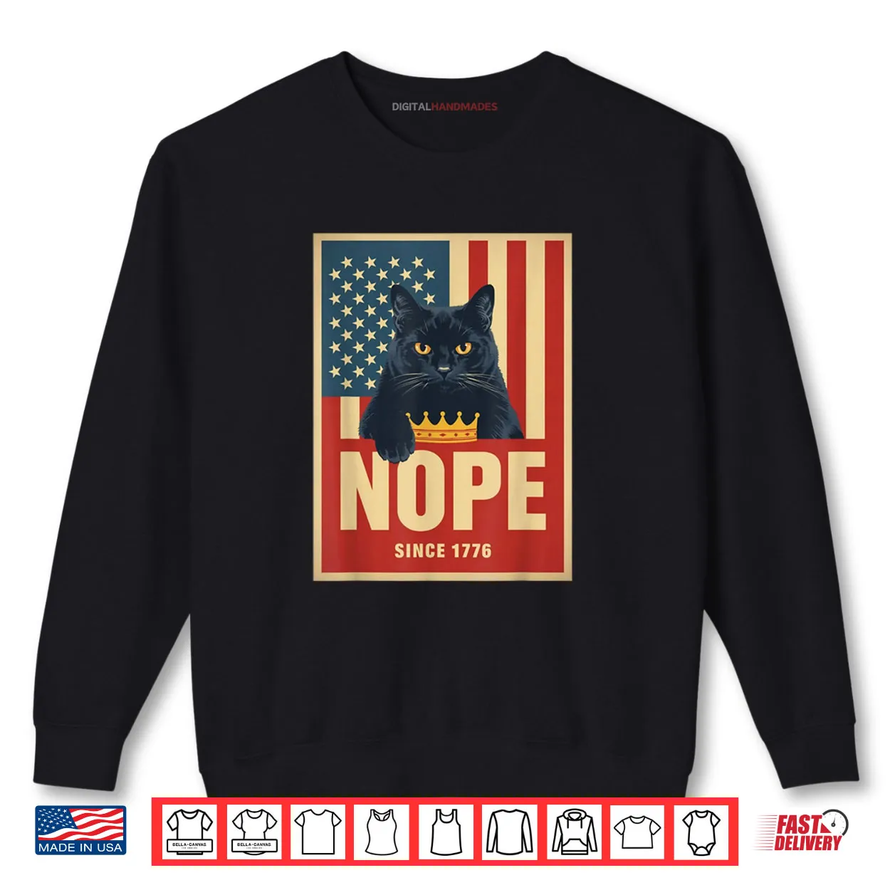No Kings in America Cat Nope 1776 Shirt No Kings in America Cat Nope 1776 Shirt