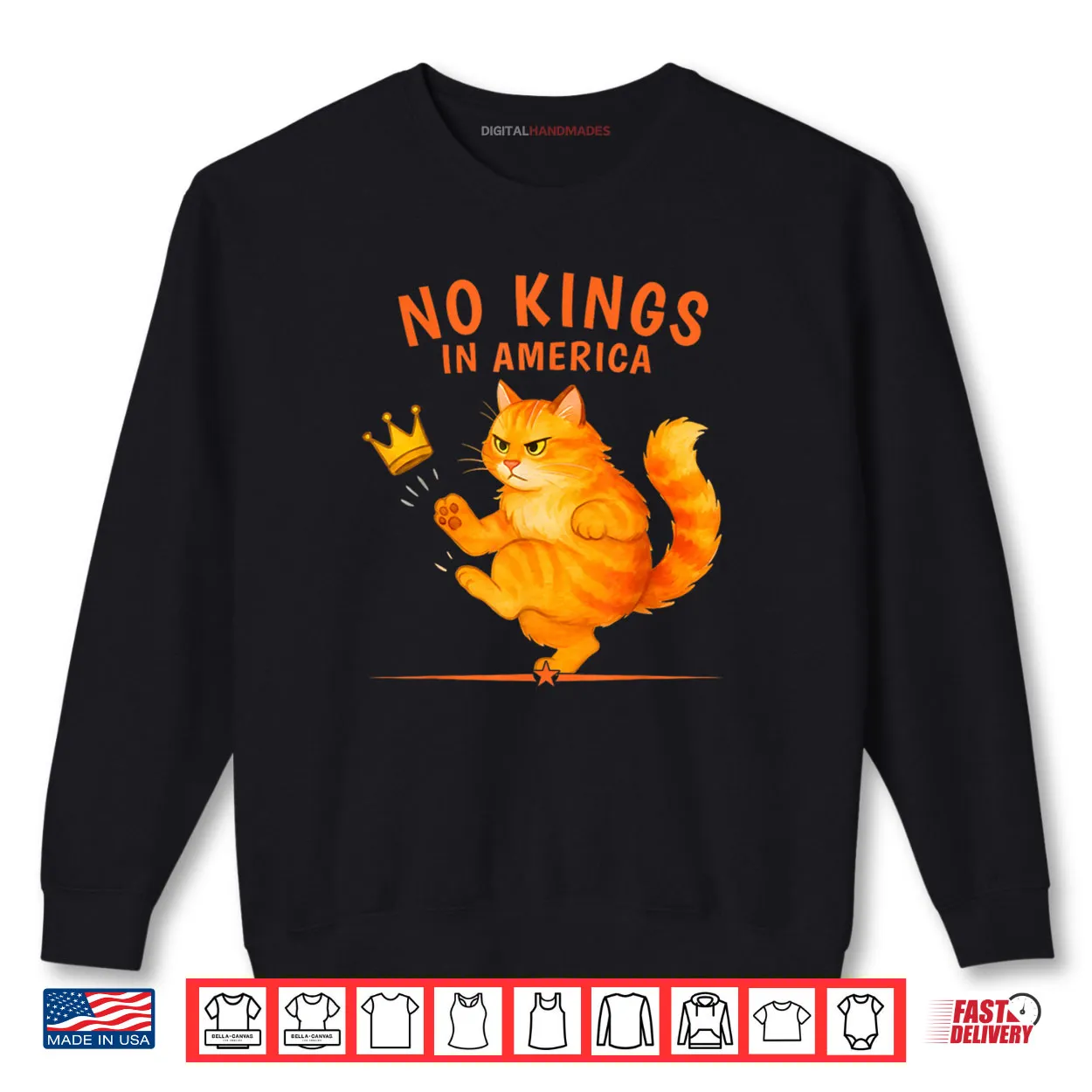 No Kings in America Patriotic Political Cat Shirt No Kings in America Patriotic Political Cat Shirt