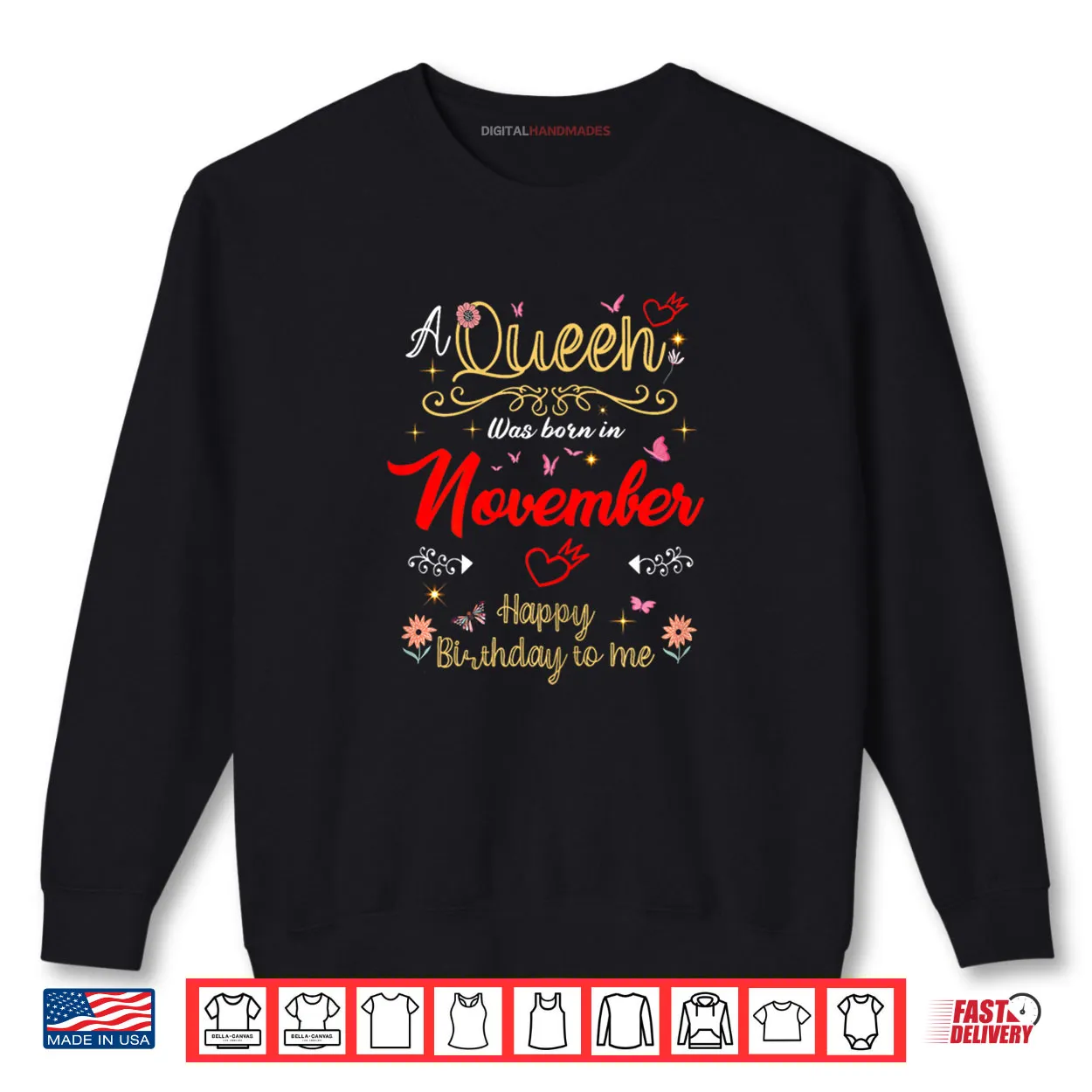 November Birhtday A Queen was Born in November Shirt November Birhtday A Queen was Born in November Shirt