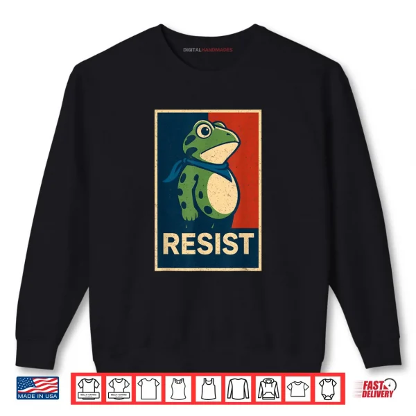 Sweatshirt Portland Frog Protest Retro Vintag Shirt
