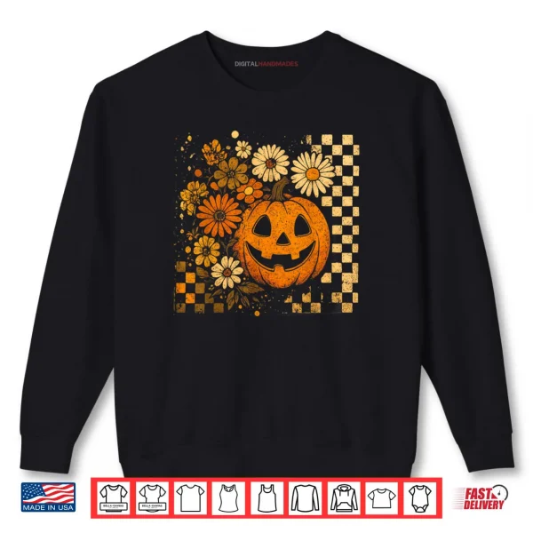 Sweatshirt Pumpkin Sunflower Daisy Thanksgiving Halloween Fall Shirt