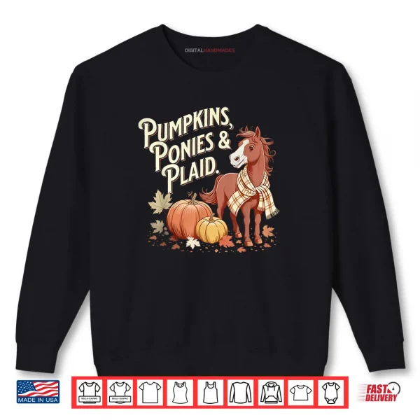 Sweatshirt Pumpkins Ponies Plaid Shirt