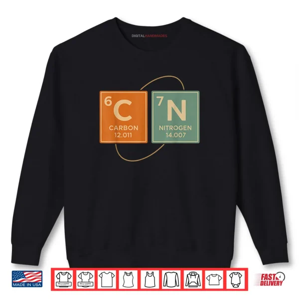 Retro Funny 6 7 Carbon Nitrogen Periodic Shirt 1 Sweatshirt Retro Funny 6 7 Carbon Nitrogen Periodic Shirt