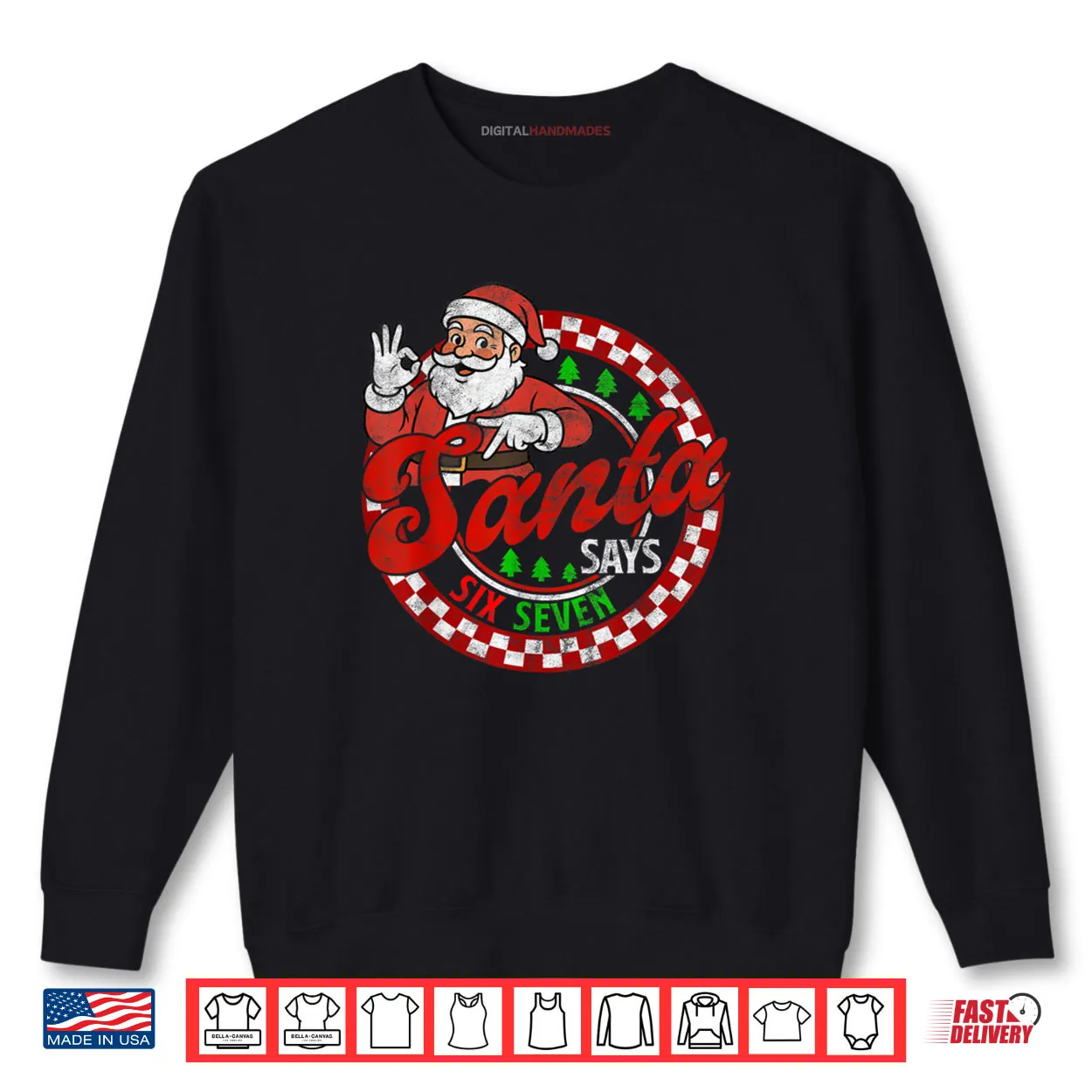 Santa Says Six Seven Christmas 67 Meme Xmas Shirt Santa Says Six Seven Christmas 67 Meme Xmas Shirt