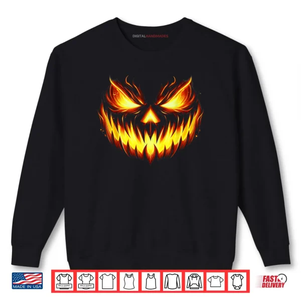Scary Jack O Lantern Carved Pumpkin Face Halloween Costume Shirt 1 Sweatshirt Scary Jack O Lantern Carved Pumpkin Face Halloween Costume Shirt