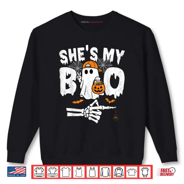 Sweatshirt Shes My Boo Matching Couple Halloween Shirt