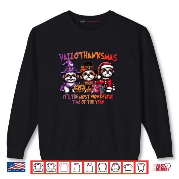 Sweatshirt Shih Tzu Halloween Thanksgiving Christmas Shirt