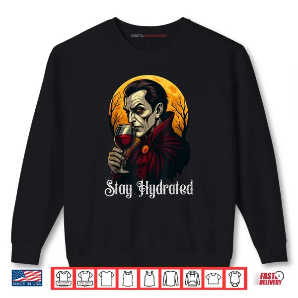 Stay Hydrated Vampire Dracula Glass of Blood Halloween Shirt 1 Sweatshirt Stay Hydrated Vampire Dracula Glass of Blood Halloween Shirt