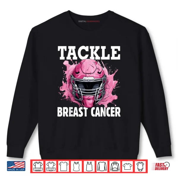 Sweatshirt Tackle Football Breast Cancer Awareness Pink Ribbon Shirt