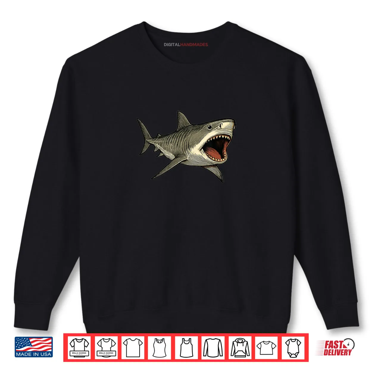 Tiger Shark with Open Mouth Ocean Shirt Tiger Shark with Open Mouth Ocean Shirt