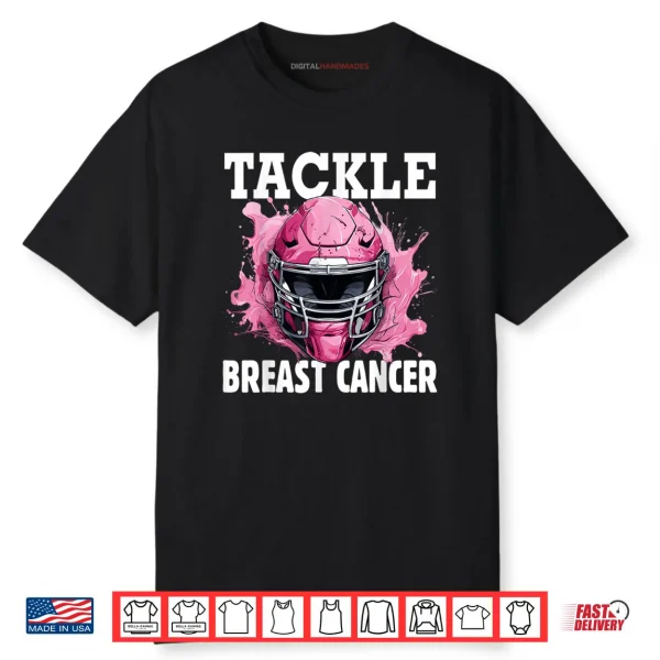 Tackle Football Breast Cancer Awareness Pink Ribbon Shirt