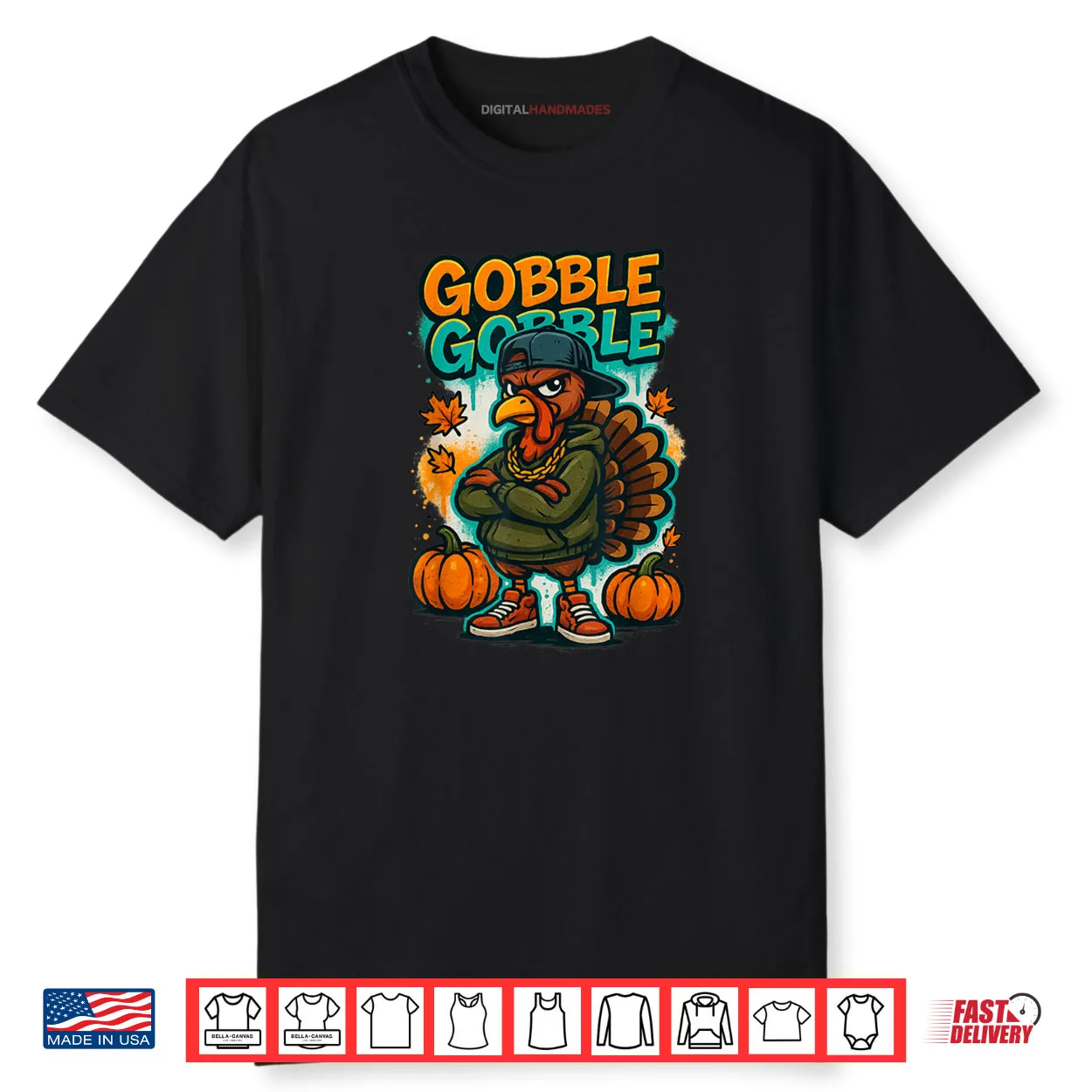 Thanksgiving Shirt for Boys Kids Youth Hip Hop Turkey Shirt Thanksgiving Shirt for Boys Kids Youth Hip Hop Turkey Shirt