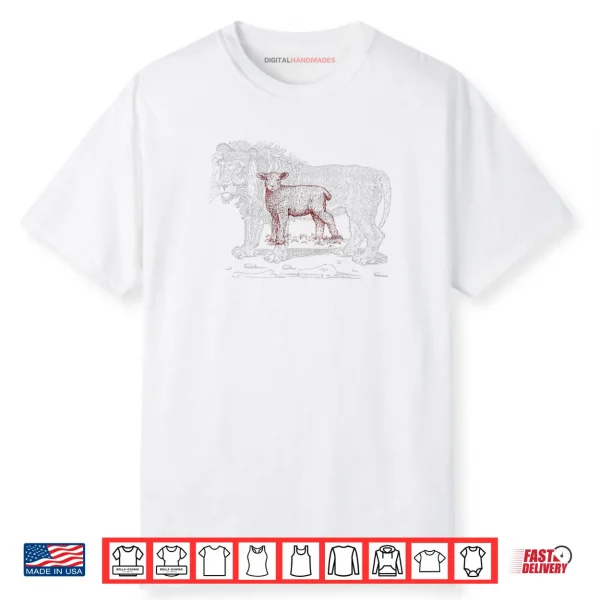 The Lion and The Lamb Sketch Shirt