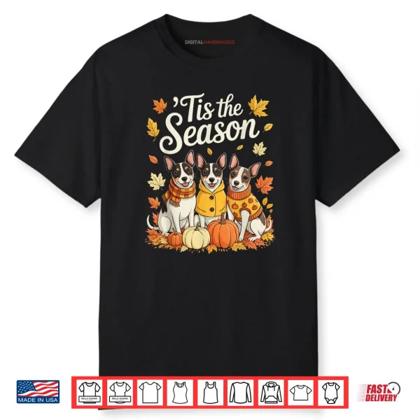 Tis The Season Rat Terrier Fall Autumn Pumpkin Dog Shirt