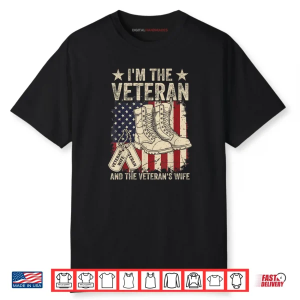 Veteran & Wife Proud American Veteran Wife Veterans Day Shirt