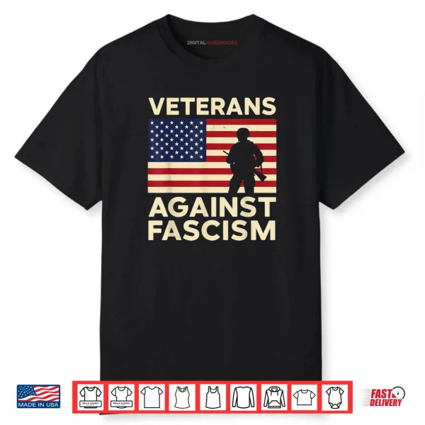 Veterans Against Fascism Vintage US Army Patriotic Soldier Shirt