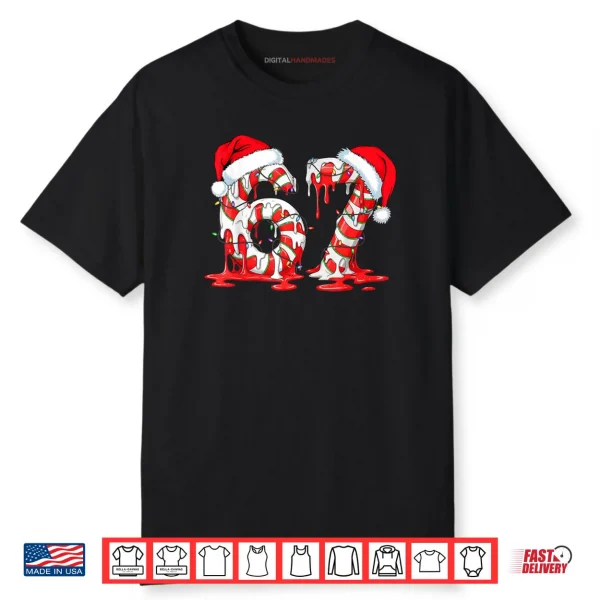 67 Meme Six Seven Candy Canes Drip Christmas Pajamas Holiday Shirt