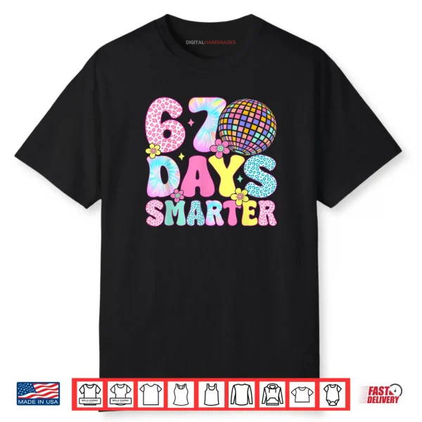 67th Days Smarter Smile Face 67 Days School Teacher Shirt