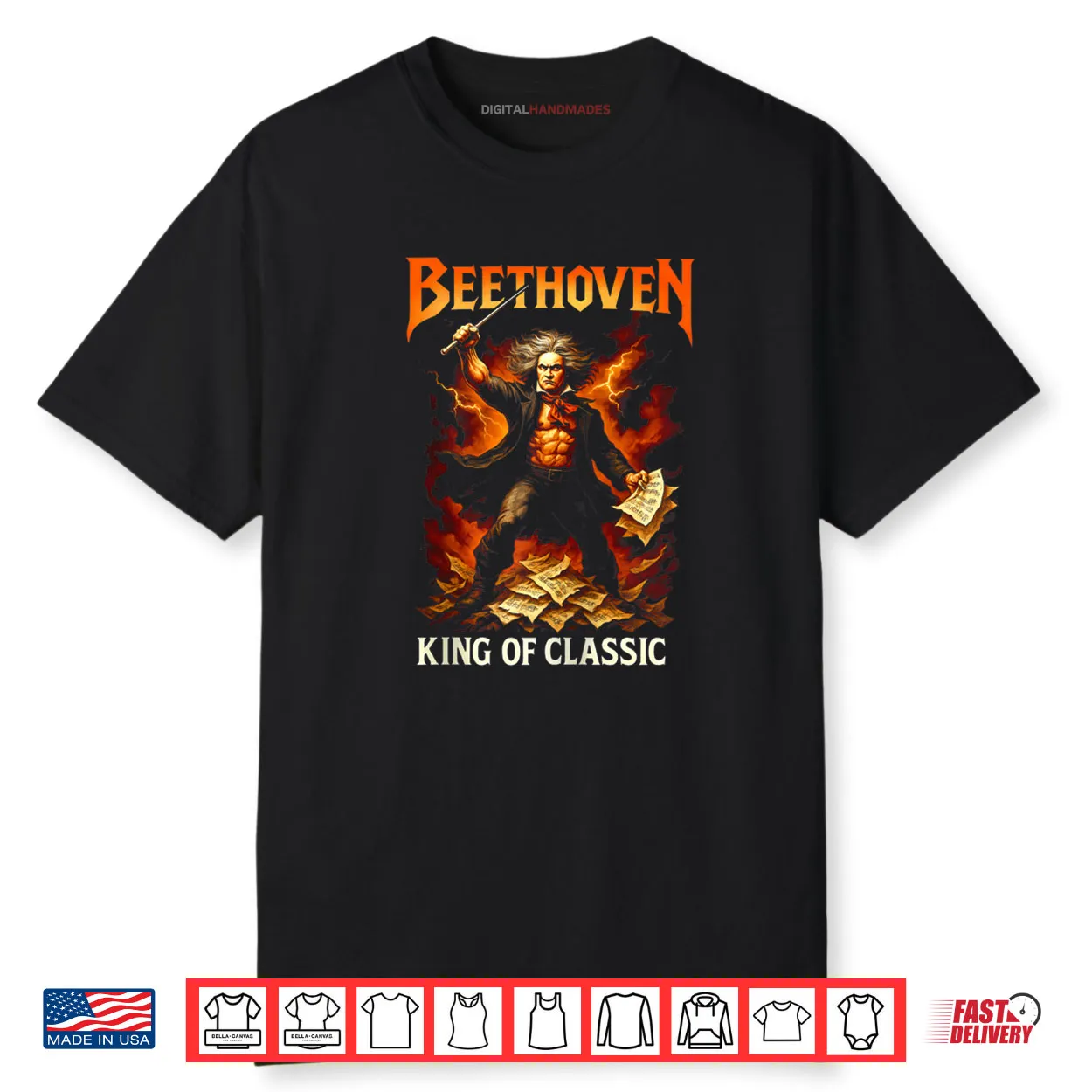 Beethoven Power Metal Classical Music Composer Album Shirt Beethoven Power Metal Classical Music Composer Album Shirt