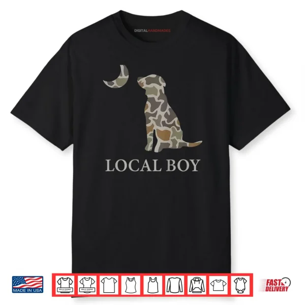 Camo Southern Local Boy Duck Hunting Black Lab Shirt