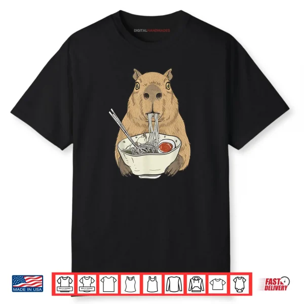 Capybara Ramen Japanese Kawaii Anime Gifts Shirt