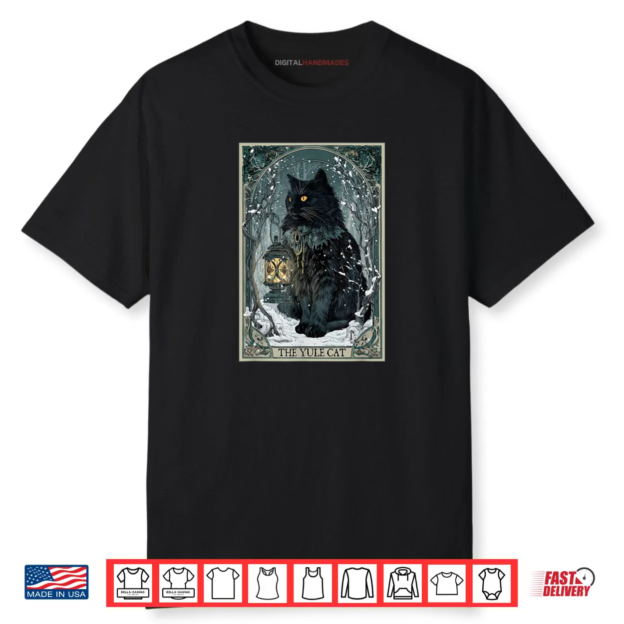 Creepmas Vintage The Yule Cat Tarot Card Dark Christmas Shirt Creepmas Vintage The Yule Cat Tarot Card Dark Christmas Shirt