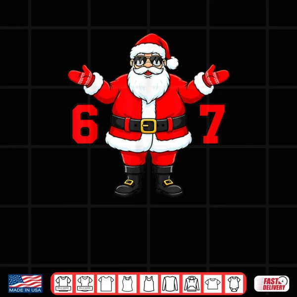 Design 67 Christmas 6 7 Meme Six Seven Santa Xmas Shirt