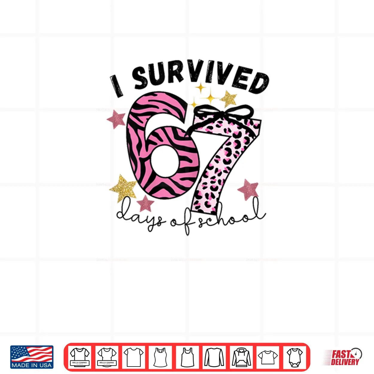 67 Days of School Pink Leopard Girl Glam Zebra Shirt 67 Days of School Pink Leopard Girl Glam Zebra Shirt