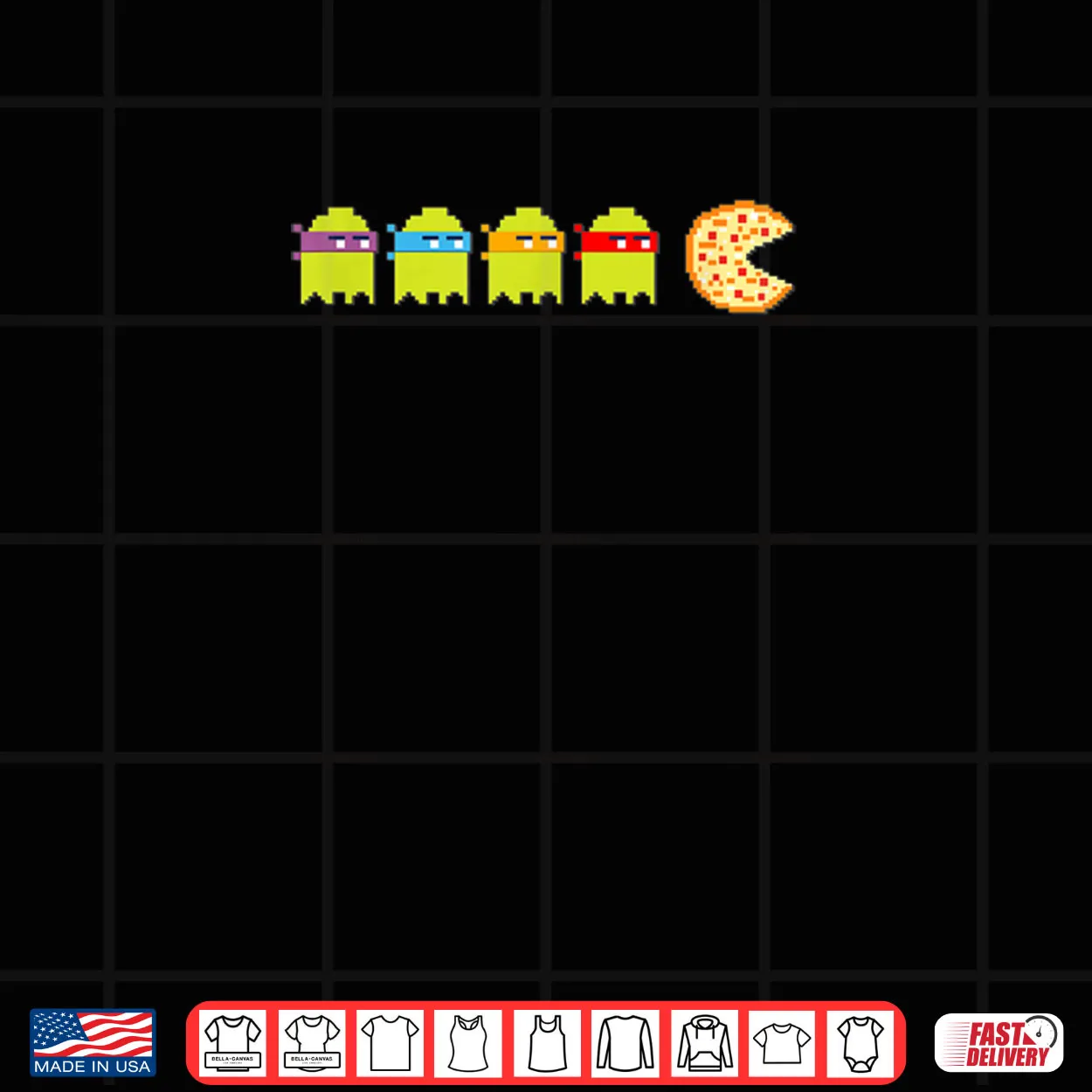 8 Bit Vintage Ghost Turtle Chasing Pizza Retro Arcade Game Shirt 8 Bit Vintage Ghost Turtle Chasing Pizza Retro Arcade Game Shirt