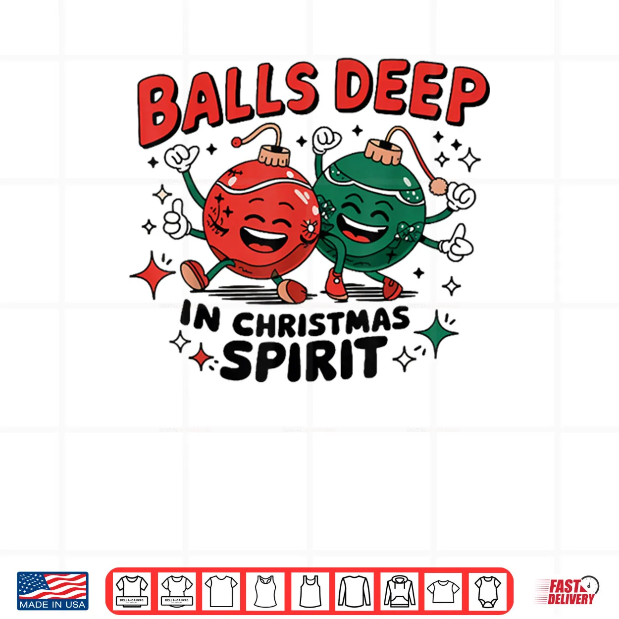 Balls Deep in Christmas Spirit Merry Christmas Bauble Shirt Balls Deep in Christmas Spirit Merry Christmas Bauble Shirt