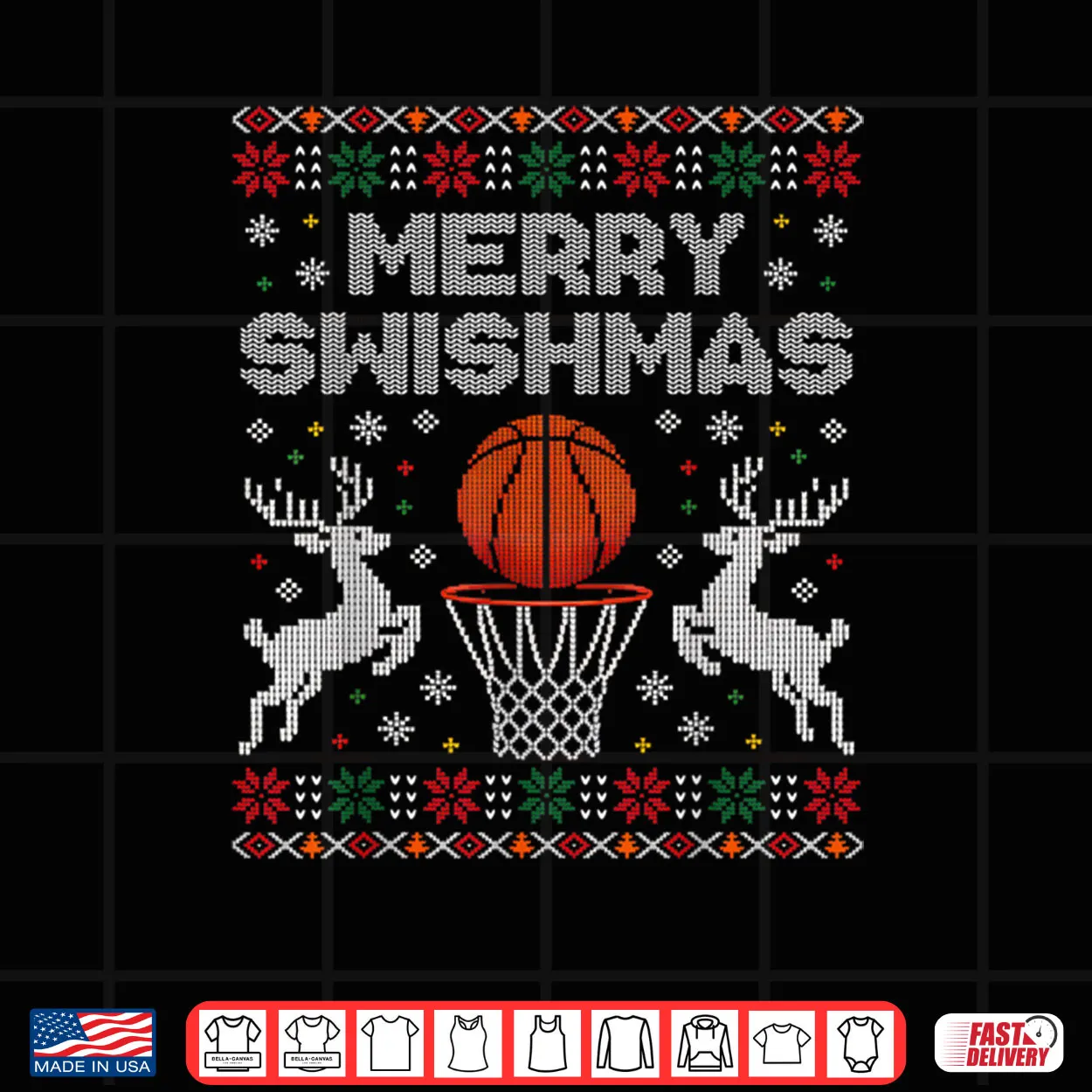 Basketball Christmas Ugly Sweater Merry Swishmas Shirt Basketball Christmas Ugly Sweater Merry Swishmas Shirt