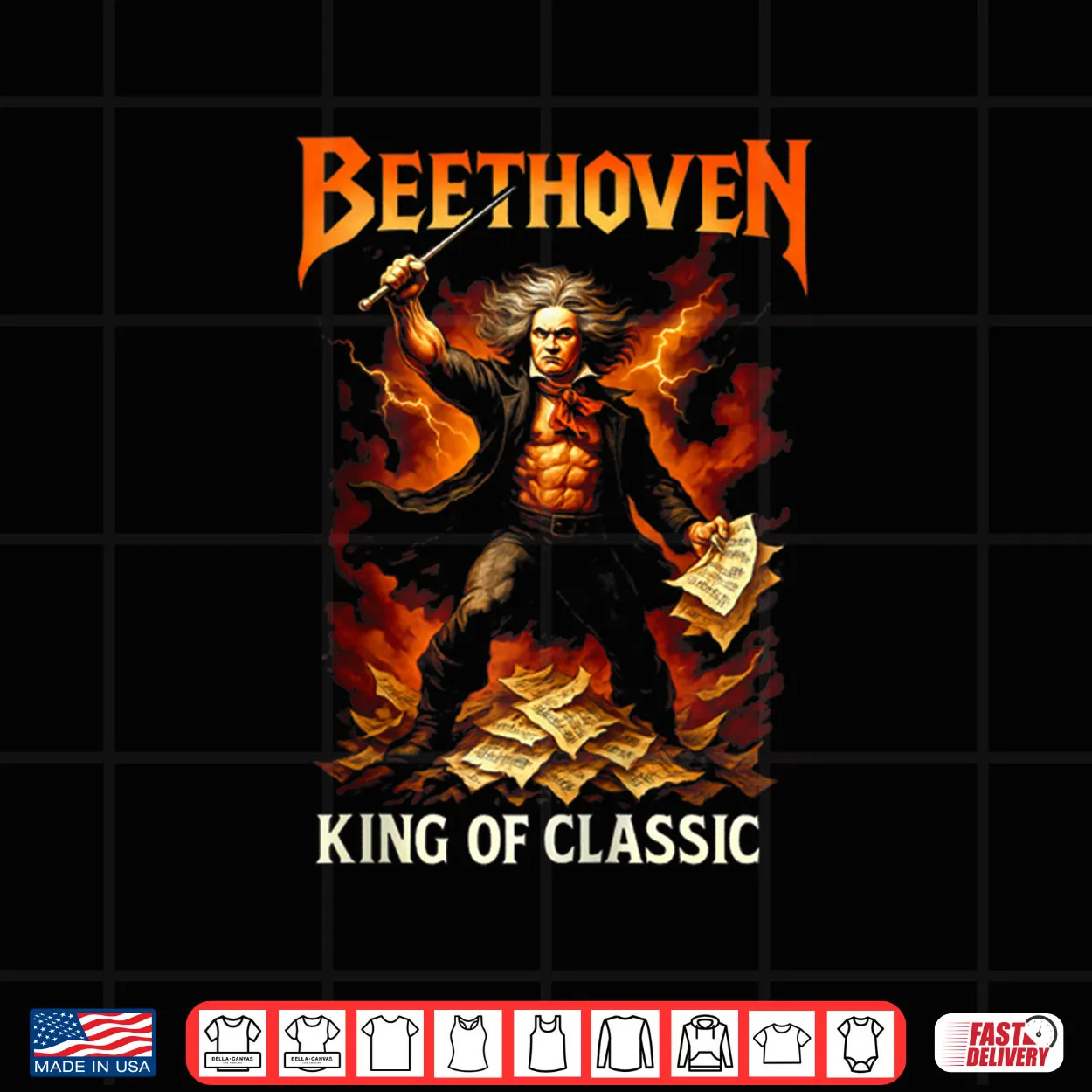 Beethoven Power Metal Classical Music Composer Album Shirt Beethoven Power Metal Classical Music Composer Album Shirt