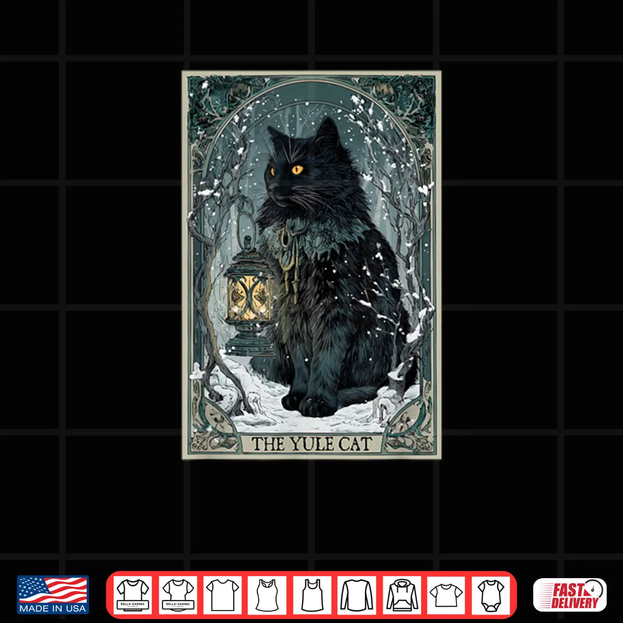 Creepmas Vintage The Yule Cat Tarot Card Dark Christmas Shirt Creepmas Vintage The Yule Cat Tarot Card Dark Christmas Shirt