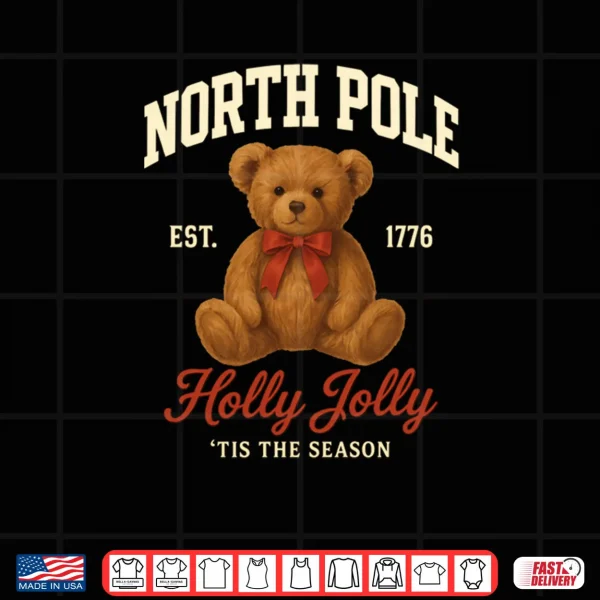 Design Cute North Pole Teddy Bear College Athletic Style Sweater Shirt