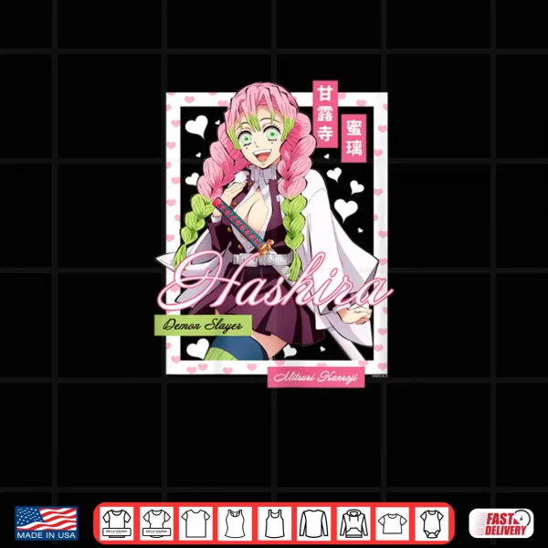 Design Demon Slayer Kimetsu no Yaiba Mitsuri Kanroji Pink Heart Shirt