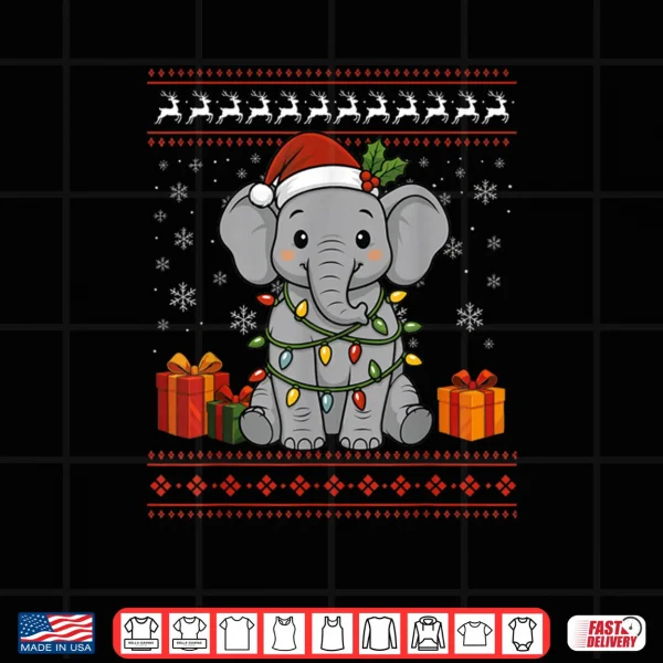 Design Elephant Christmas Ugly Sweater Elephant Shirt