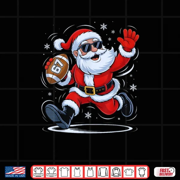 Football Santa 67 Christmas Xmas Holiday Shirt 4 Design Football Santa 67 Christmas Xmas Holiday Shirt