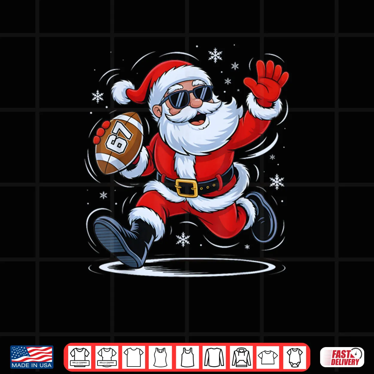 Football Santa 67 Christmas Xmas Holiday Shirt Football Santa 67 Christmas Xmas Holiday Shirt